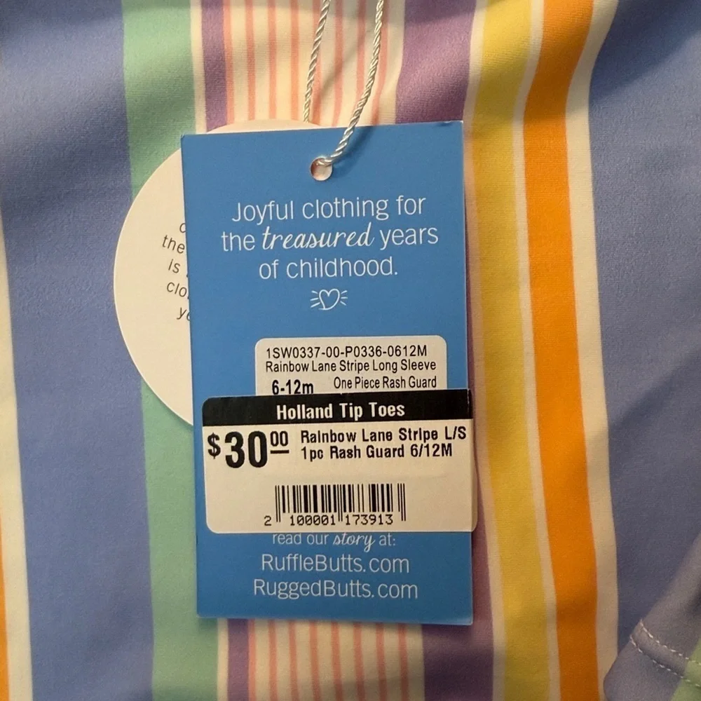 Ruffle Butts Pastel Striped Baby swimsuit